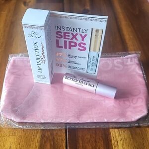 Too Faced Lip Injection & Better Than Sex Mascara - Plus Pink Cosmetic Bag.